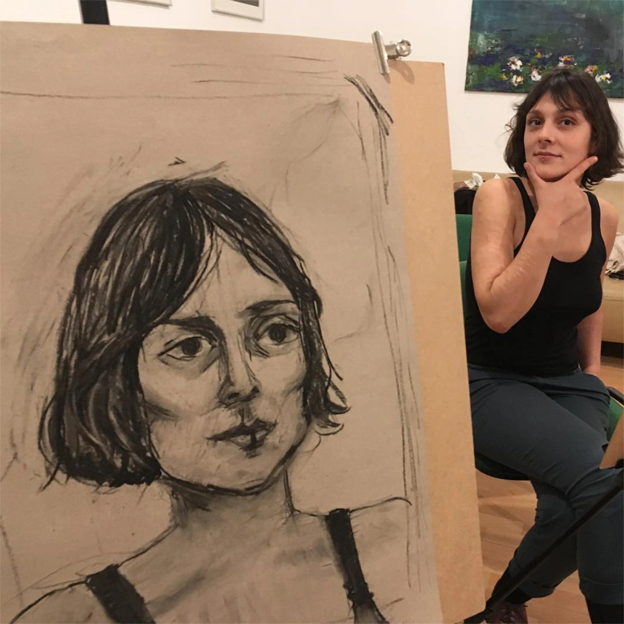 Kleine Zeichengruppe im Studio von Art Classes Berlin
